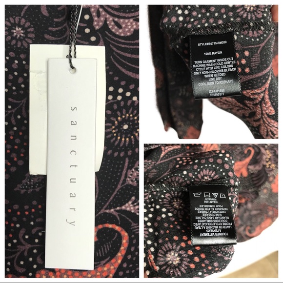 Sanctuary Multi Chiffon Print Top NWT SZ. M - Picture 5 of 6
